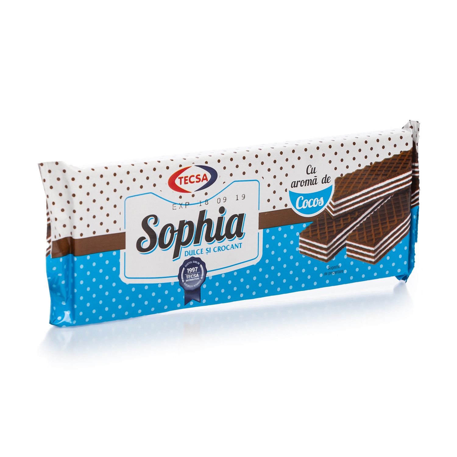 Napolitane cu Cocos Tecsa Sophia, 3*70gr