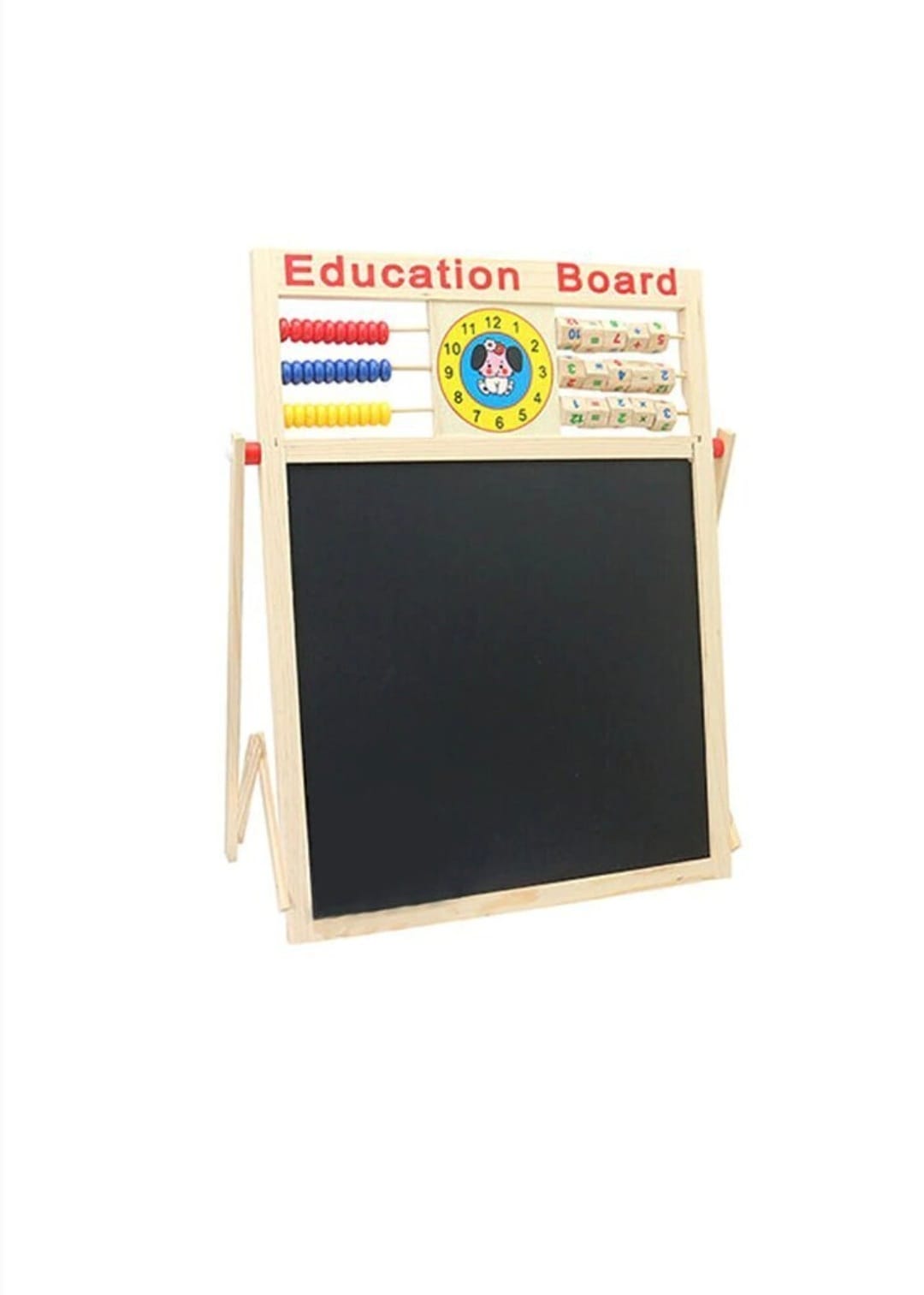 Tablita din lemn educativa, creativa, magnetica, cu socotitoare, alfabet, creta, Education Board 62 X 46cm