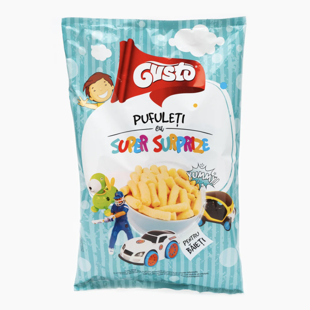 Pufuleti Gusto cu super surprize pentru baieti 85 g