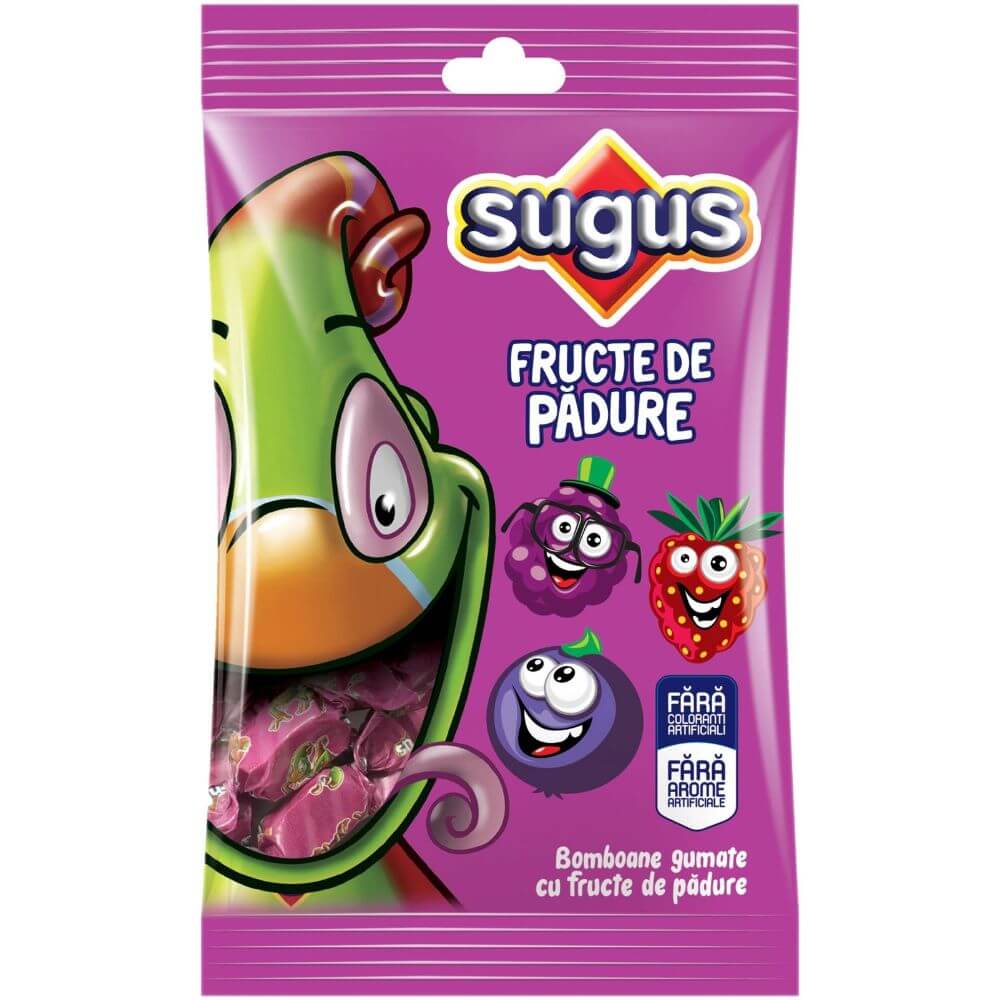 Bomboane Gumate Sugus Fructe de Padure, 80 g