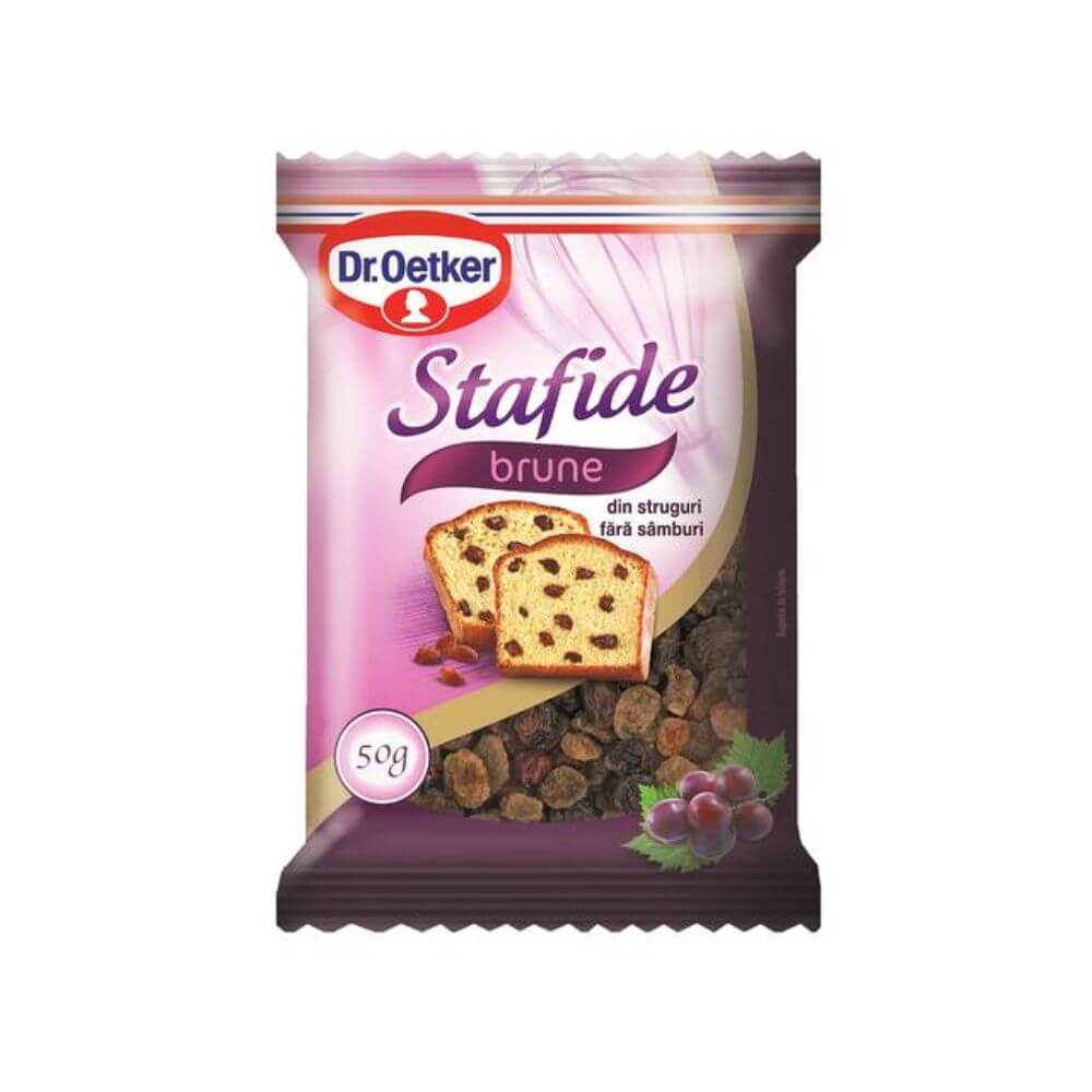 Stafide Brune fara Samburi Dr. Oetker, 50 g