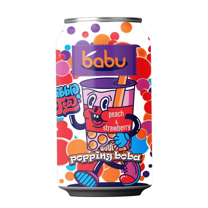 Ceai bubble tea babu piersici si capsuni 315 ml