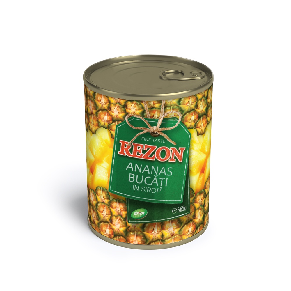 Compot ananas bucati in sirop, Rezon, 525g