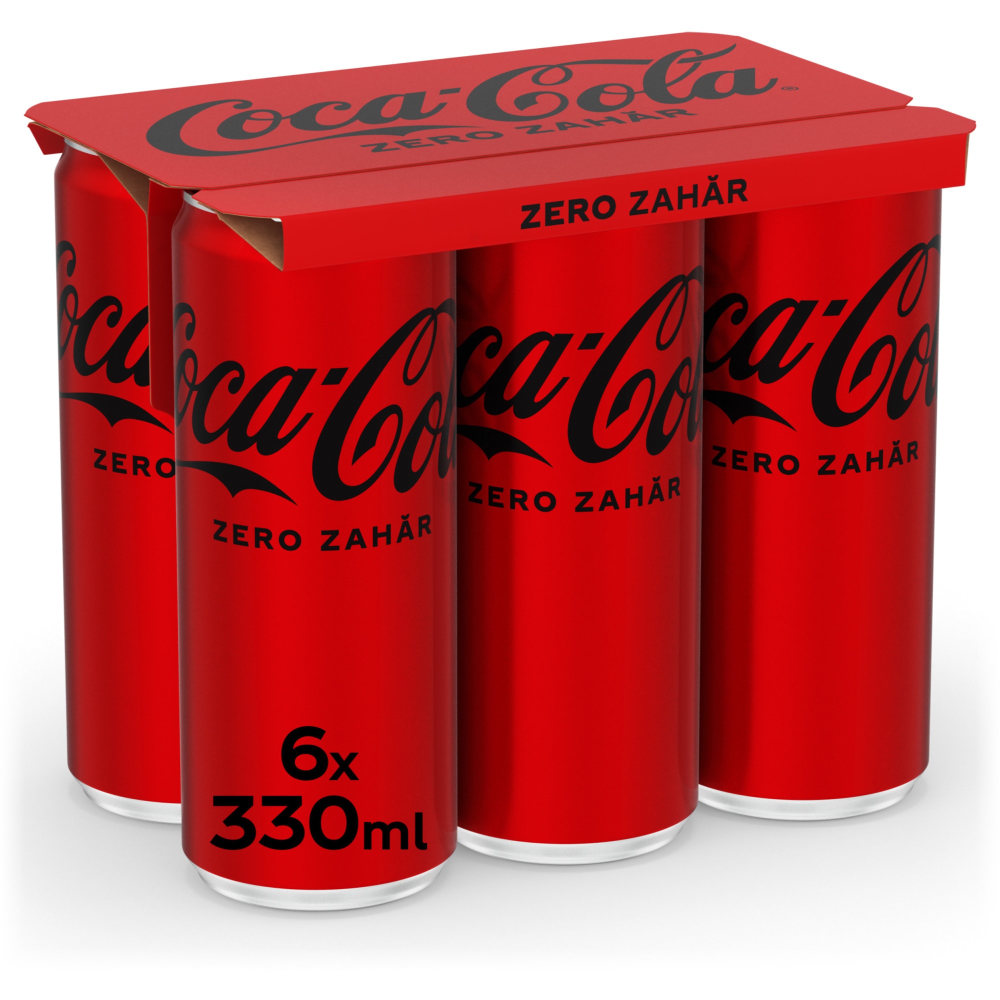 Bautura Carbogazoasa Coca-Cola Zero Zahar, Doza, 6 X 0.33l