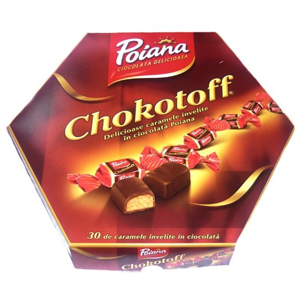 Caramele Chokotoff invelite in ciocolata Poiana 238g