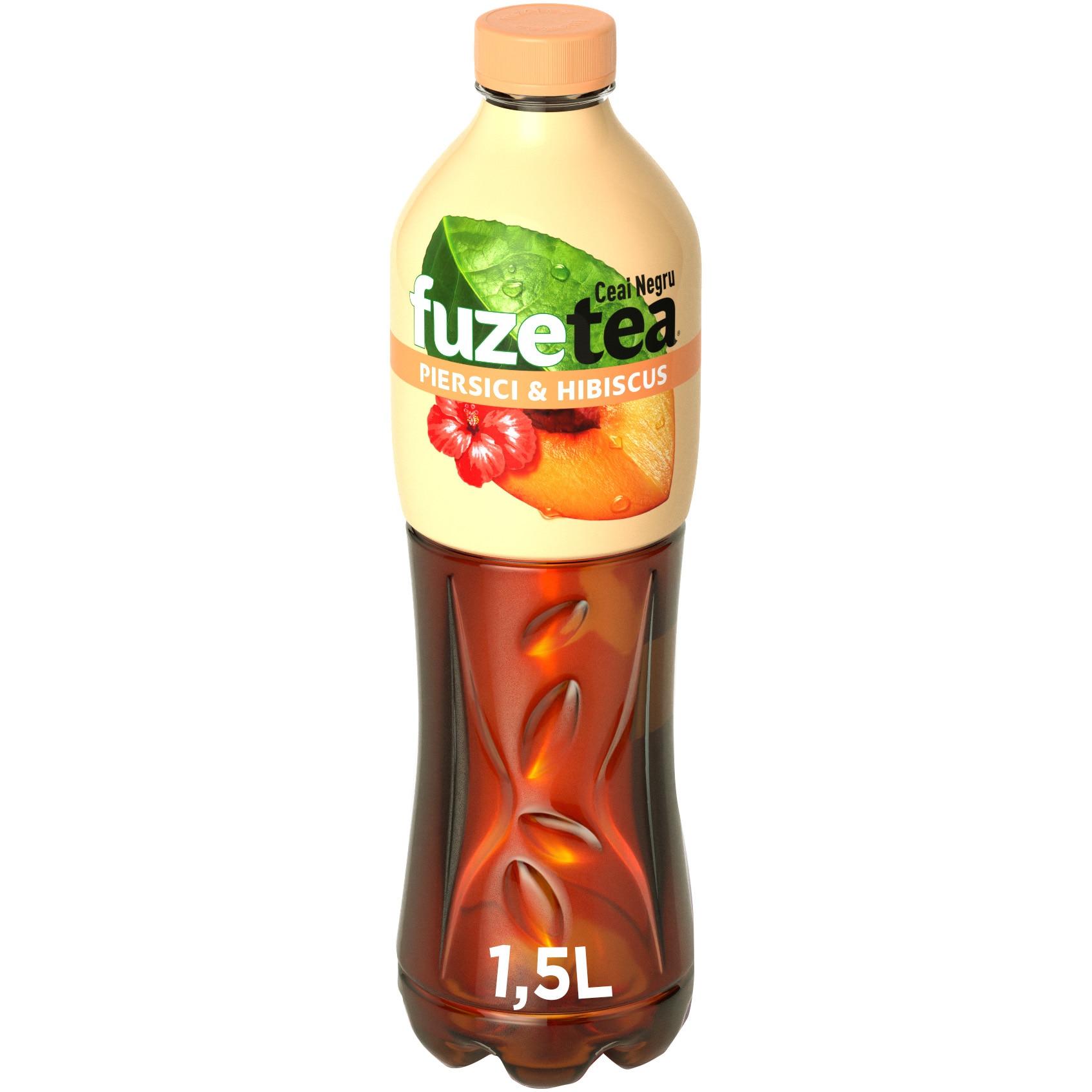 Ceai Negru Fuzetea cu suc de piersici si hibiscus, Pet, 1.5l