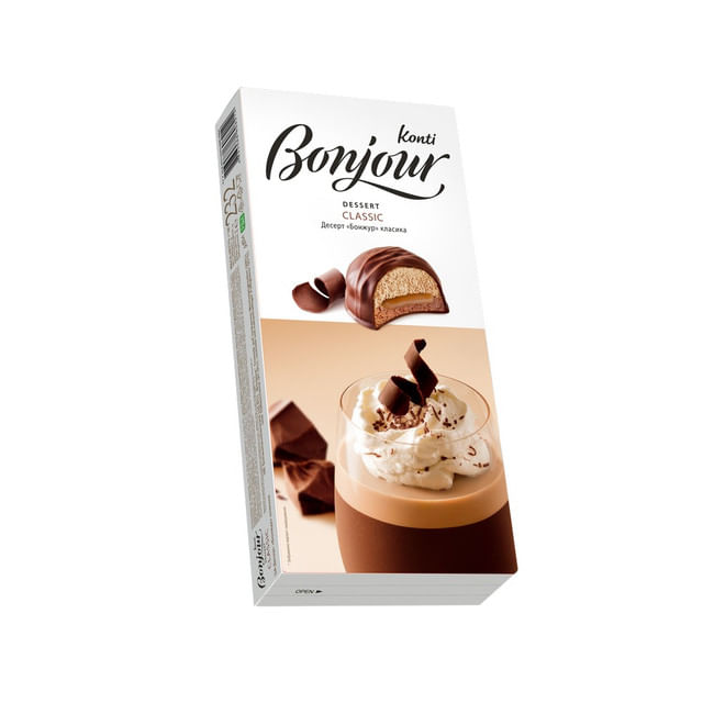 Desert glazurat cu biscuite si ciocolata Konti Bonjour, 232 g