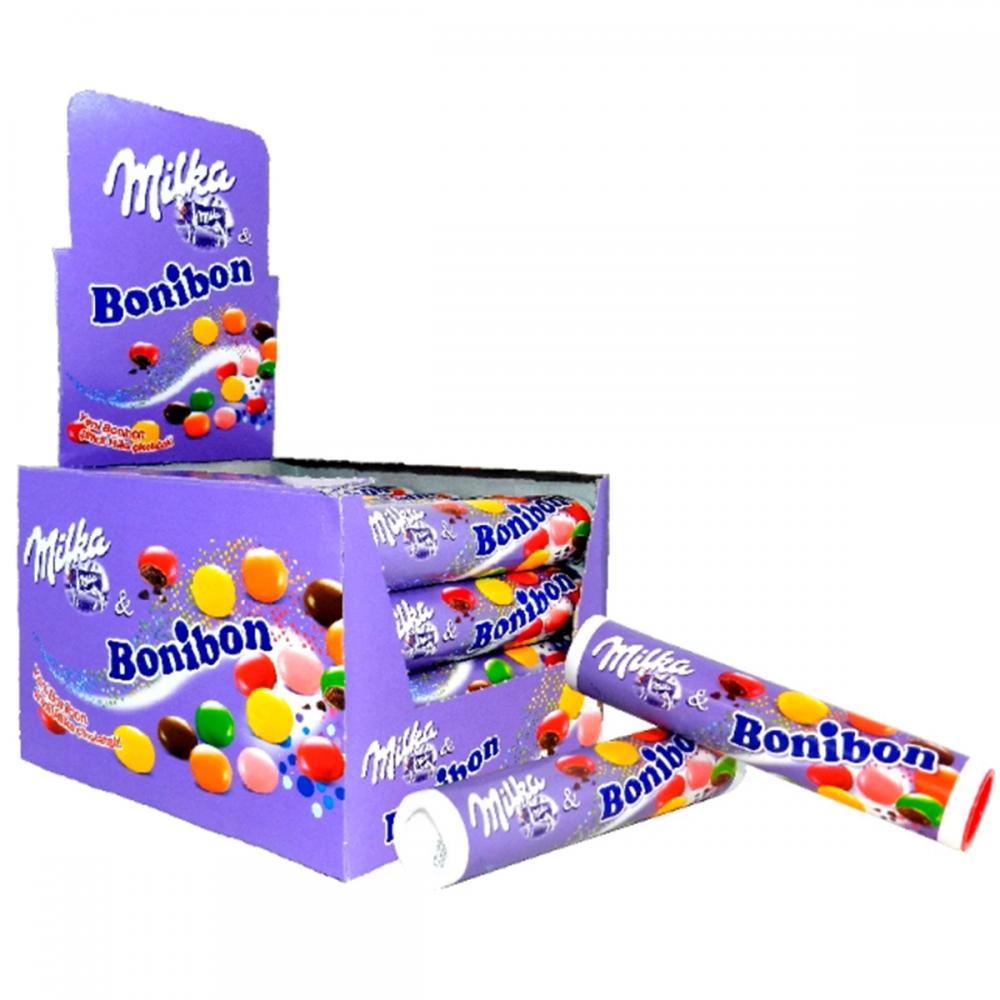 Drajeuri de ciocolata cu lapte, Bonibon Milka, 24.3g x 24 buc