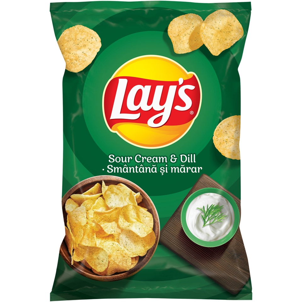 Lay's Chipsuri din cartofi cu gust de smantana si marar 140g