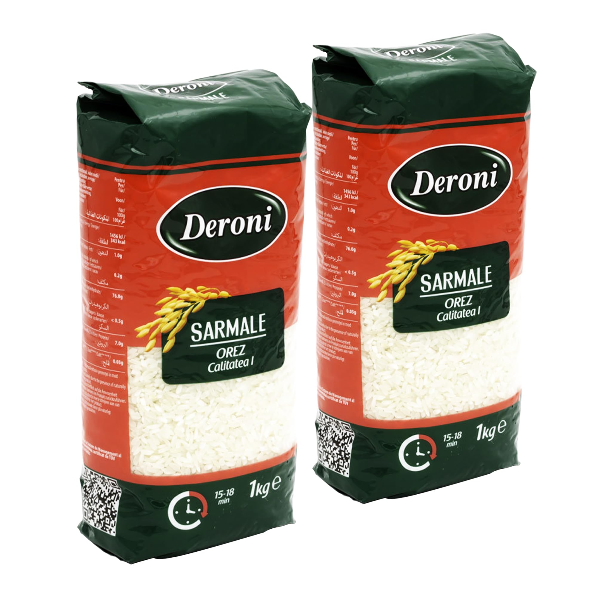 Orez cu bob rotund pentru sarmale Deroni, 1kg