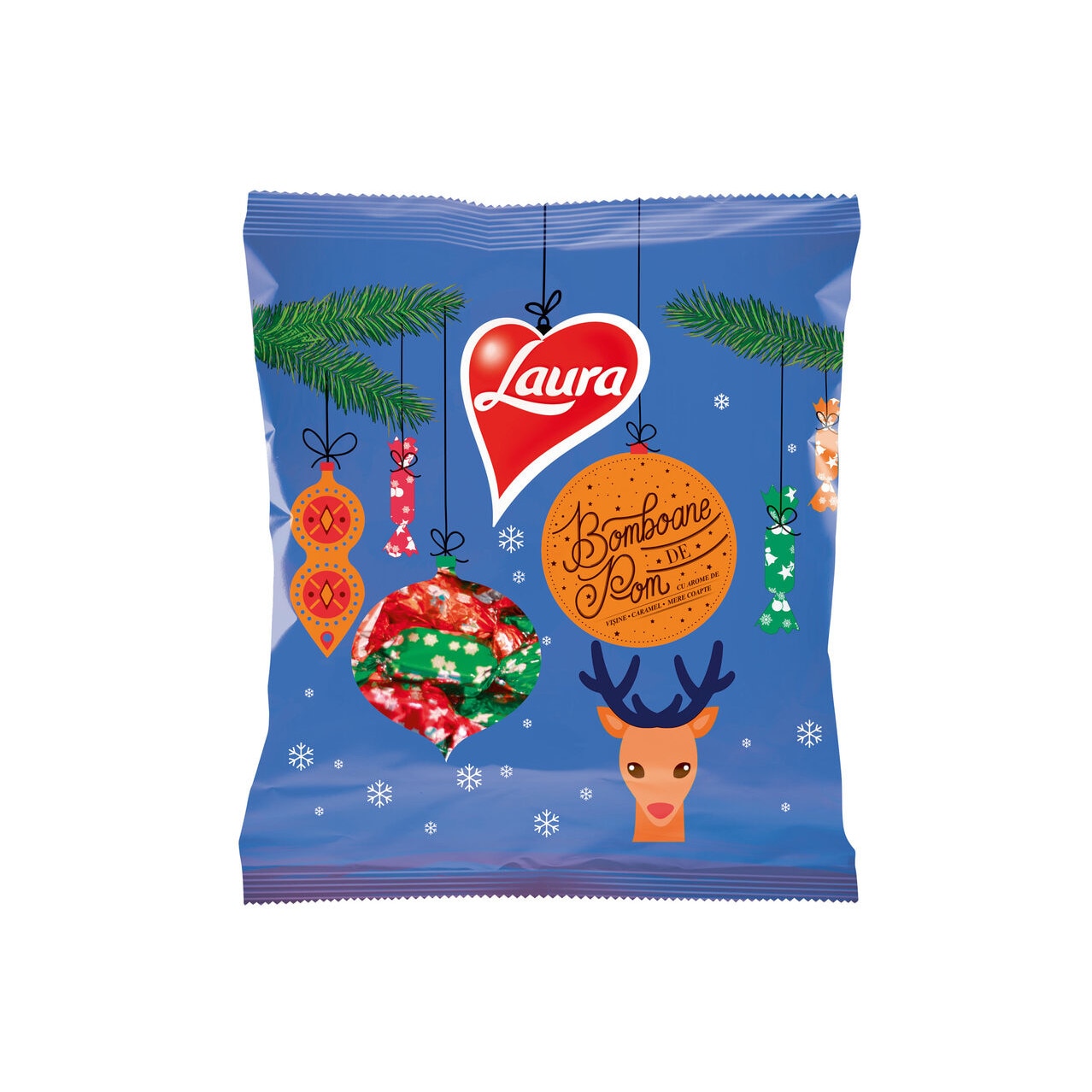 Pachet 2x Bomboane de pom cu visine, caramel, mere coapte 180 g Laura