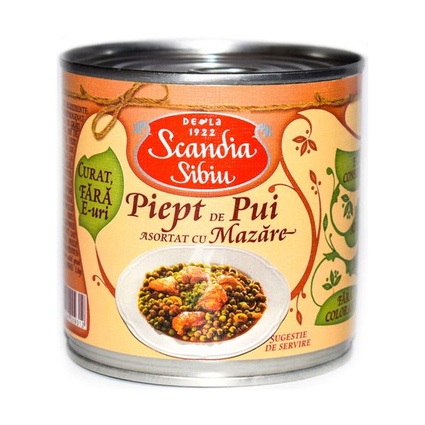 Piept de pui asortat cu mazare, Scandia Sibiu, 400g