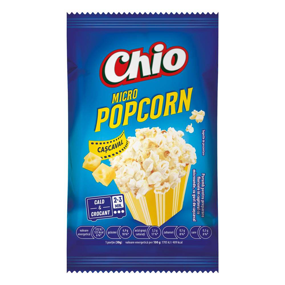 Popcorn cu gust de cascaval Chio, pentru microunde, 80g