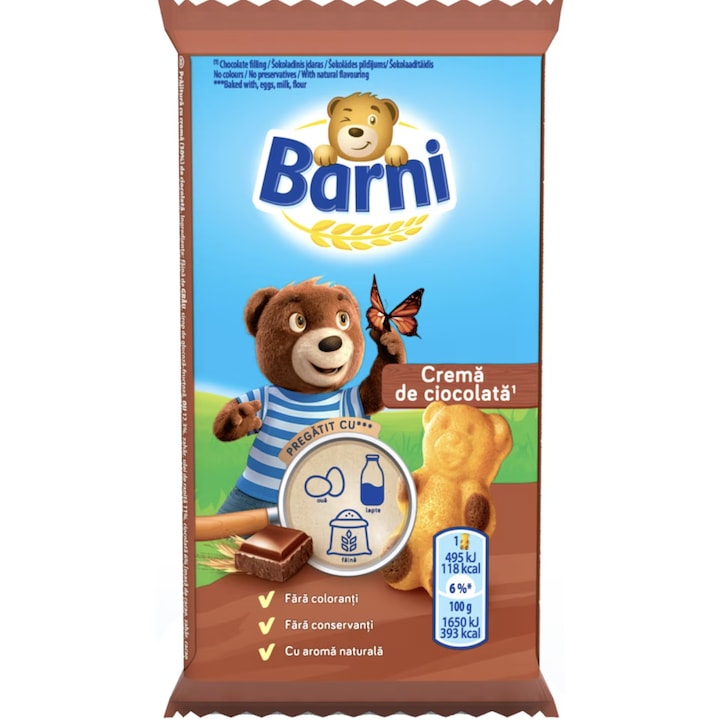 Ursuleti cu crema de ciocolata Barni 30 g,5 bucati