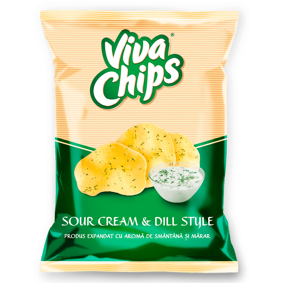 VIVA Chips cu aroma de smantana si marar 100g, 6 BUC/BAX