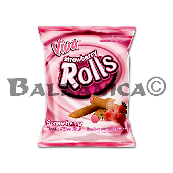 VIVA rolls umplute cu crema de capsuni 100g